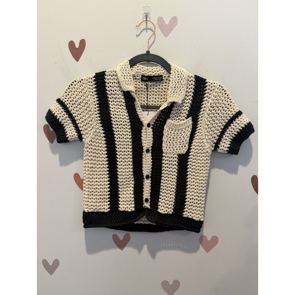 Zara Kids Crochet Shirt 6-7 NWT
